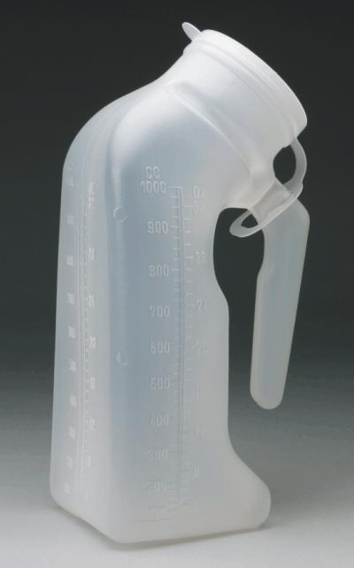 Urinal Male Transluscent Base with Handle Medege .. .  .  